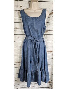 SOLD,>>>>Talbots Blue Chambray Dress